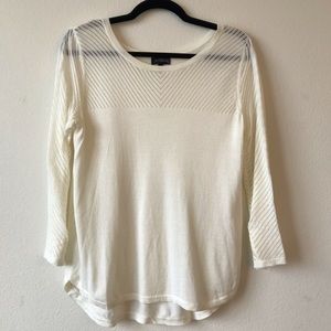 Cream Limited Sweater with Knit Detail